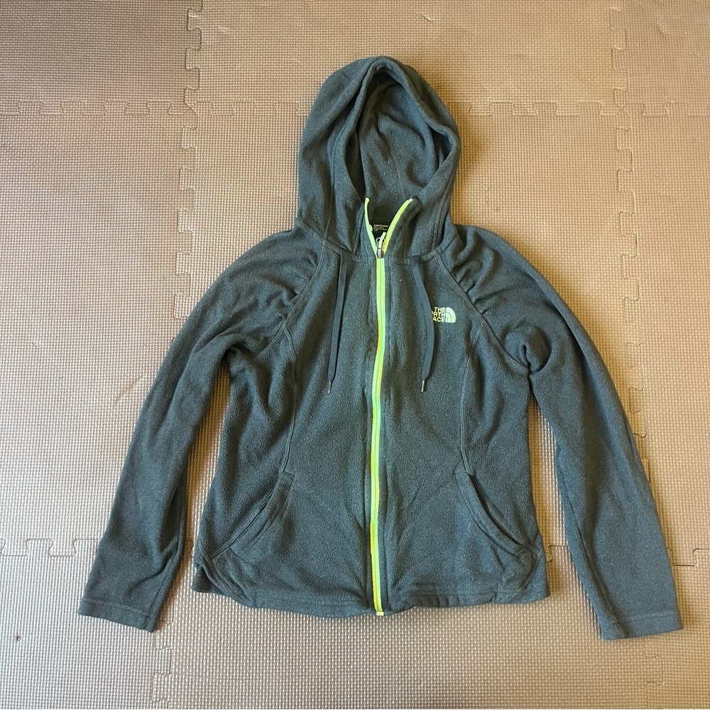 The North Face Charcoal Jacket with Lime Zipper Size S/P